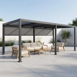 Louvered pergola 6 x 3m + 2 3m blinds