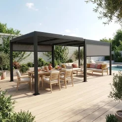 Louvered pergola 6 x 3m + 2 3m blinds