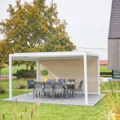 Louvered pergola 4 x 3m with a 4m blind