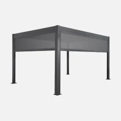 Louvered pergola 4 x 3m with a 3m blind and a 4m blind