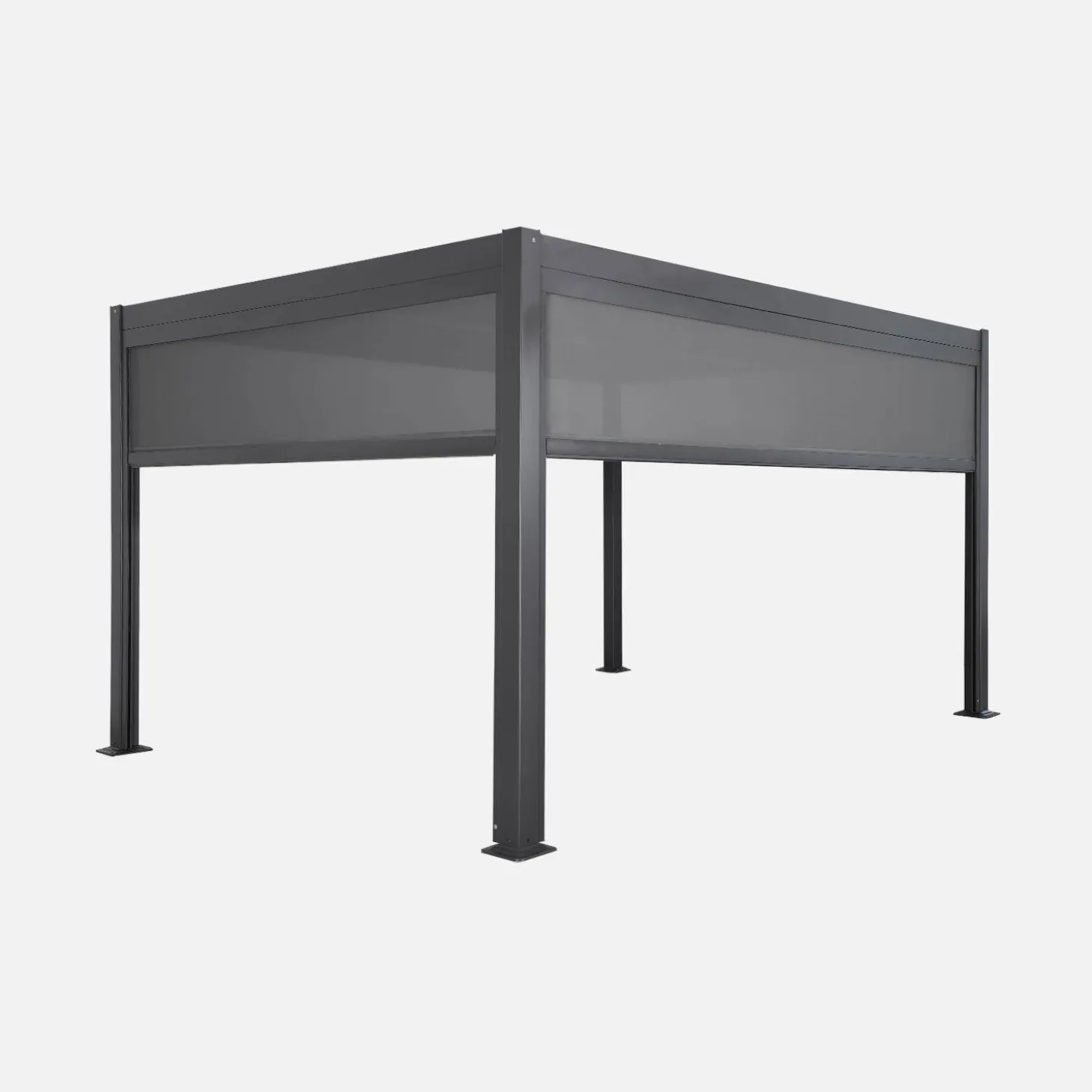 Louvered pergola 4 x 3m with a 3m blind and a 4m blind