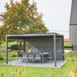 Louvered pergola 4 x 3m with a 4m blind