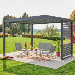 Louvered pergola  3.5 x 3.5m with integrated louver panel