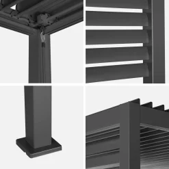 Louvered pergola  3.5 x 3.5m with integrated louver panel