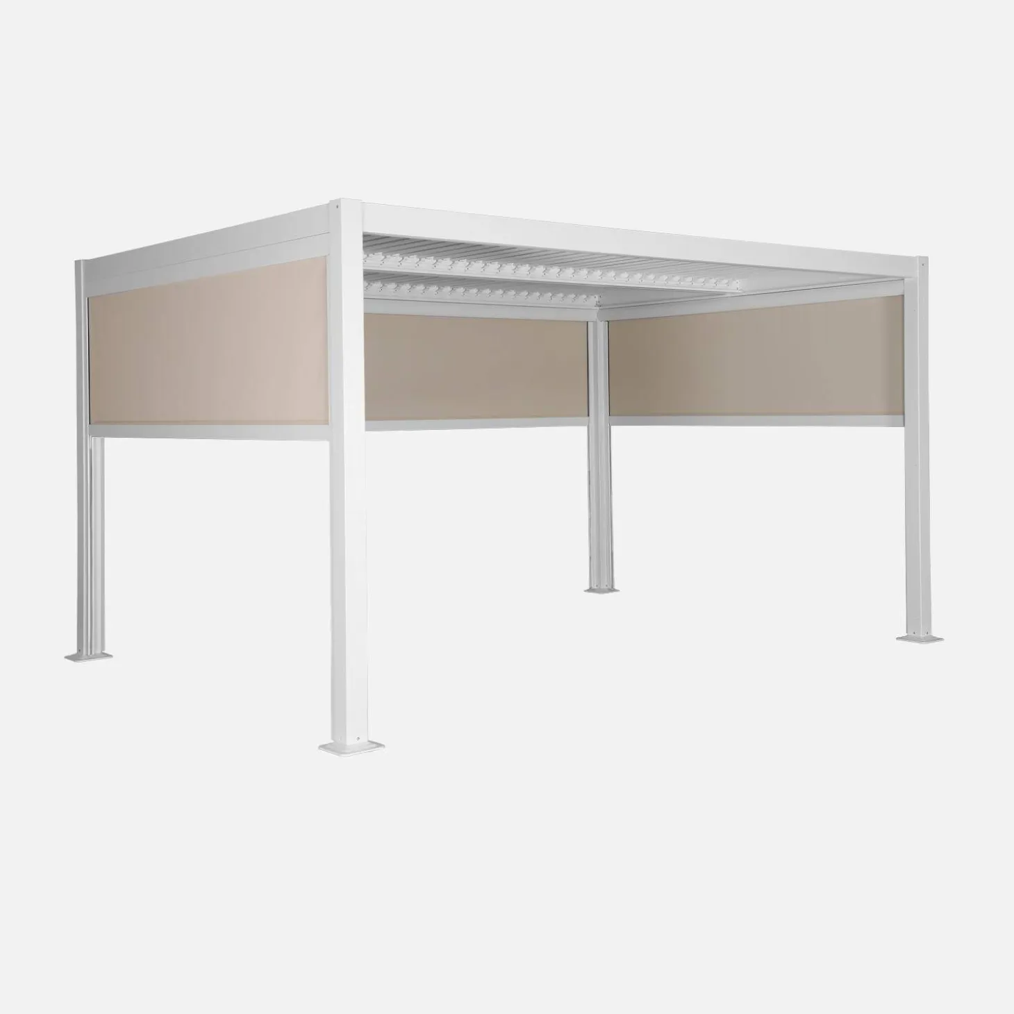 Louvered pergola 4 x 3m with 2 3m blinds and a 4m blind