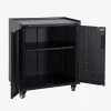 Low storage cabinet for garages with 2 doors