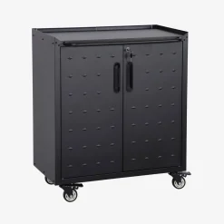 Low storage cabinet for garages with 2 doors