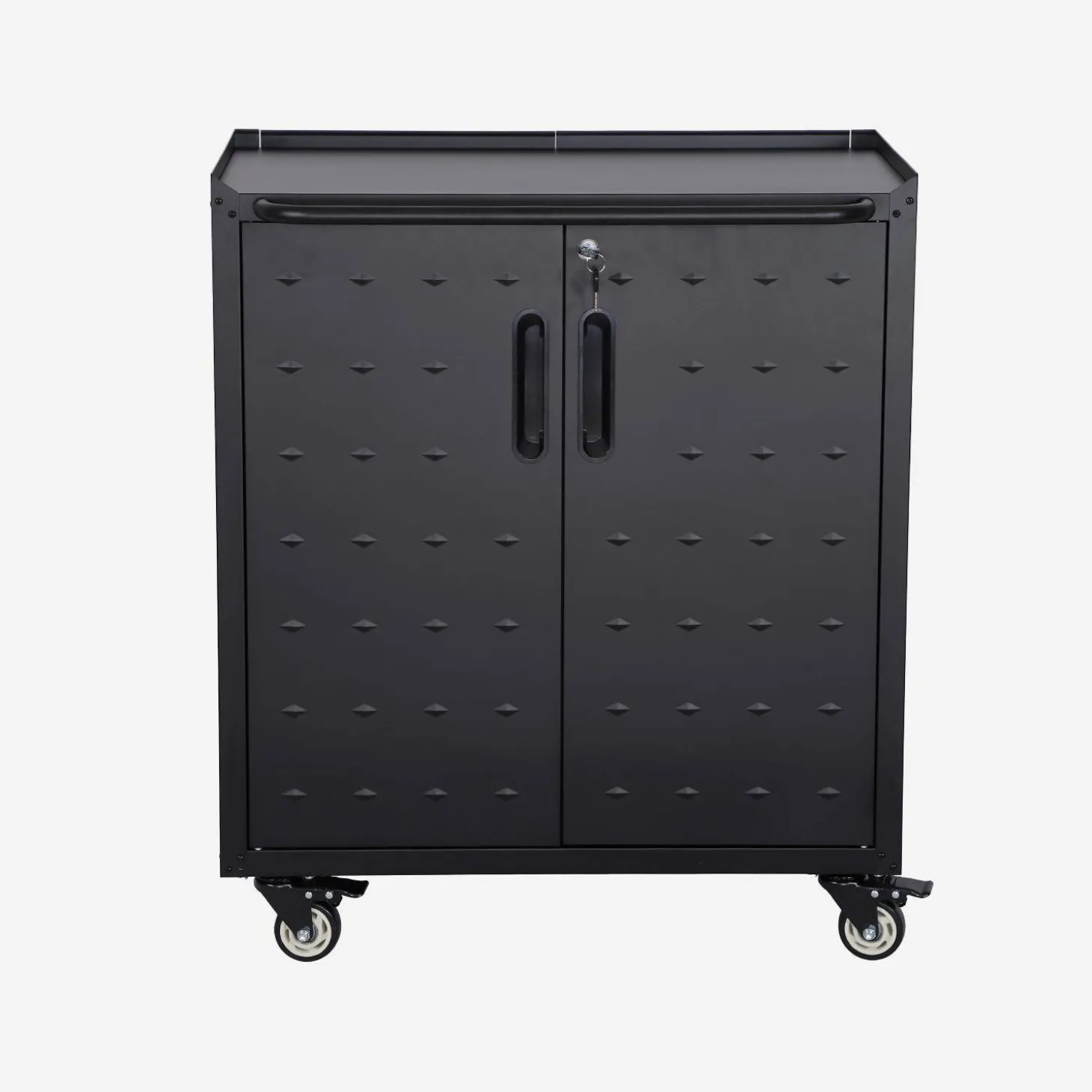Low storage cabinet for garages with 2 doors