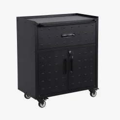 Low storage cabinet for garages with 1 drawer and 2 doors