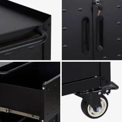 Low storage cabinet for garages with 1 drawer and 2 doors