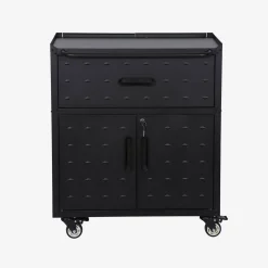 Low storage cabinet for garages with 1 drawer and 2 doors