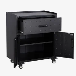 Low storage cabinet for garages with 1 drawer and 2 doors