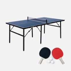 Medium indoor table tennis table with 2 bats and 3 balls