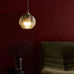 Metal and glass indoor pendant light Ø20 cm