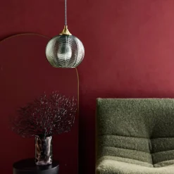 Metal and glass indoor pendant light Ø20 cm