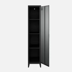 Metal cabinet/locker with 4 storage compartments, industrial-style