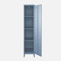 Metal cabinet/locker with 4 storage compartments, industrial-style