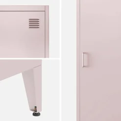 Metal cabinet/locker with 4 storage compartments, industrial-style
