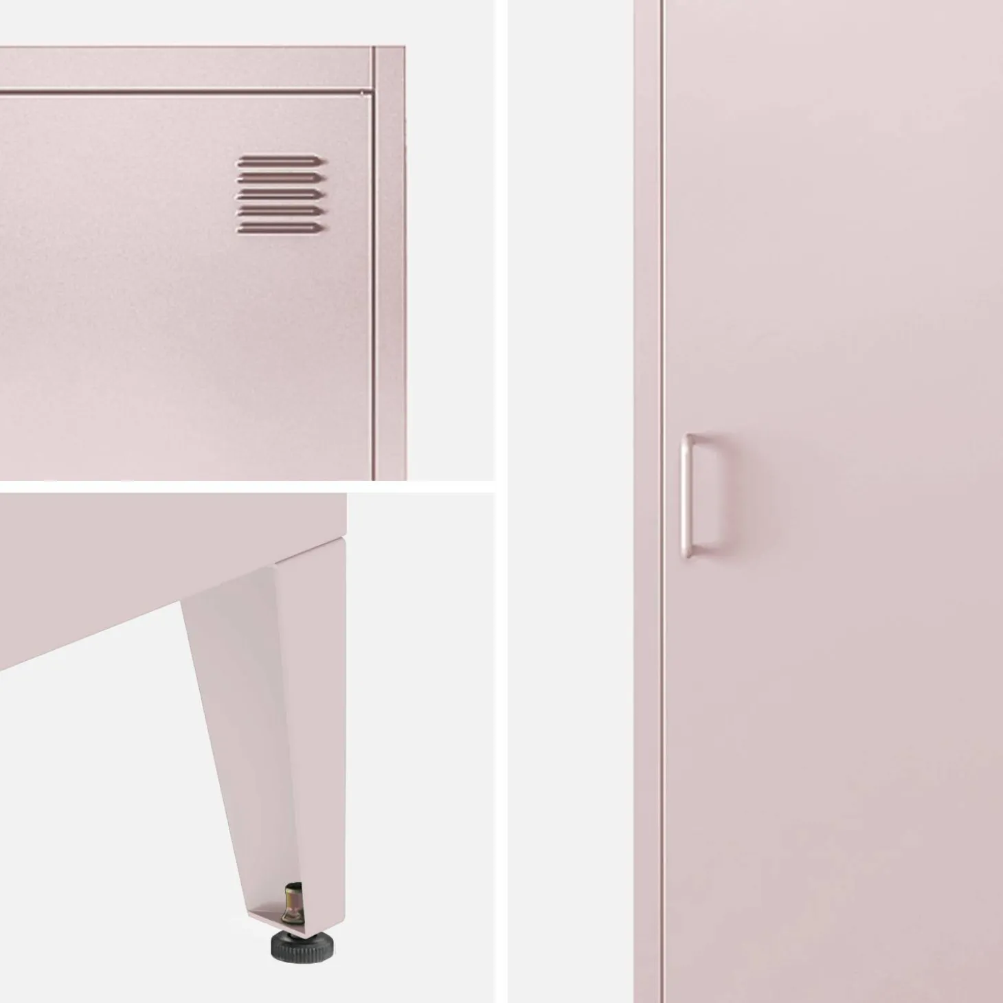 Metal cabinet/locker with 4 storage compartments, industrial-style