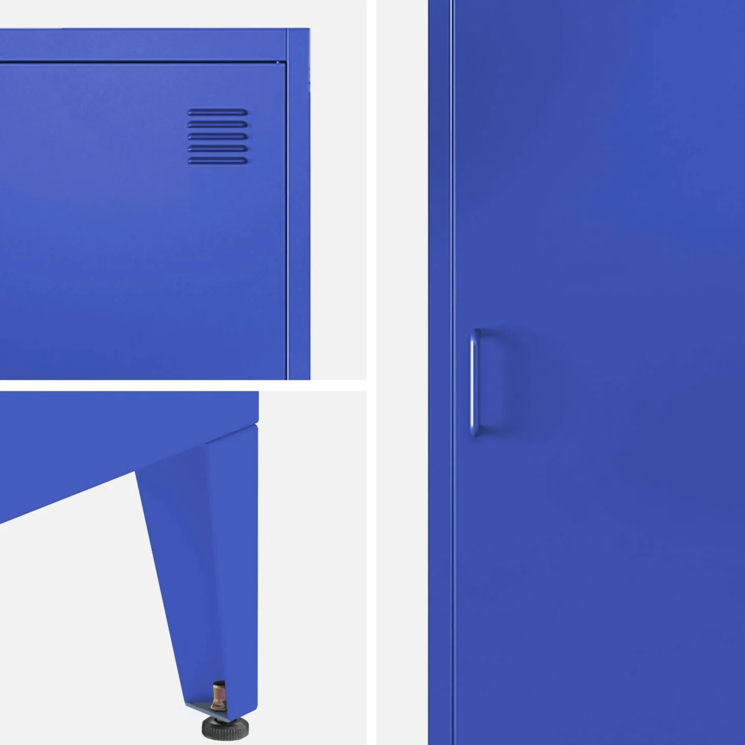 Metal cabinet/locker with 4 storage compartments, industrial-style