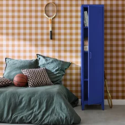 Metal cabinet/locker with 4 storage compartments, industrial-style