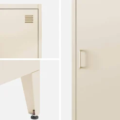 Metal cabinet/locker with 4 storage compartments, industrial-style