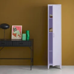 Metal cabinet/locker with 4 storage compartments, industrial-style