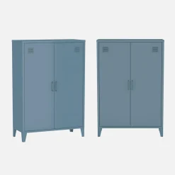 Metal chest of drawers with 2 doors (set of 2)