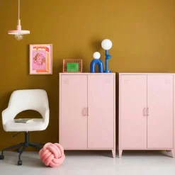 Metal chest of drawers with 2 doors (set of 2)