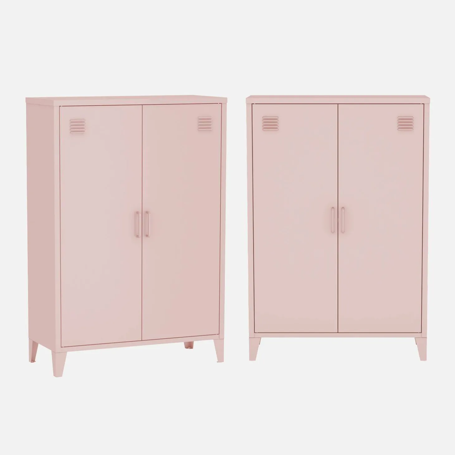 Metal chest of drawers with 2 doors (set of 2)