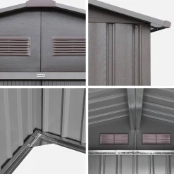 Metal garden shed 5.29m² with anchoring kit