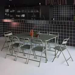 Metal garden table + 8 chairs