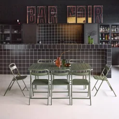 Metal garden table + 8 chairs