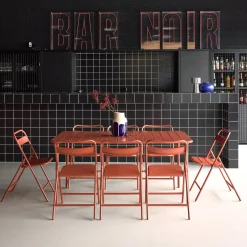 Metal garden table + 8 chairs