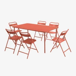 Metal garden table + 6 chairs
