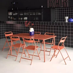 Metal garden table + 6 chairs