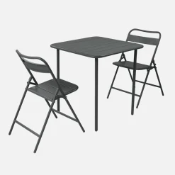 Metal garden table + 2 chairs
