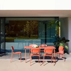 Metal garden table + 6 chairs