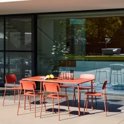 Metal garden table + 6 chairs