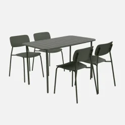Metal garden table + 4 chairs