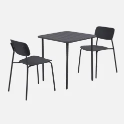 Metal garden table + 2 chairs