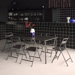 Metal garden table + 6 chairs