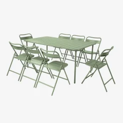 Metal garden table + 8 chairs