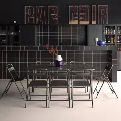 Metal garden table + 8 chairs