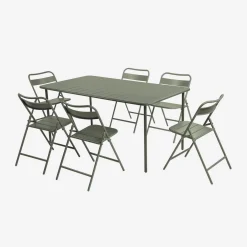 Metal garden table + 6 chairs