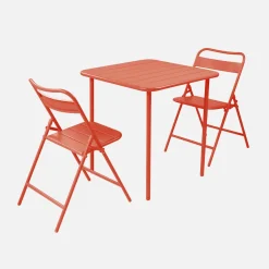 Metal garden table + 2 chairs