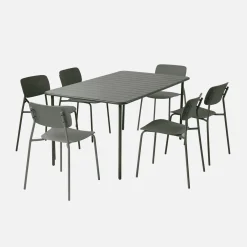 Metal garden table + 6 chairs
