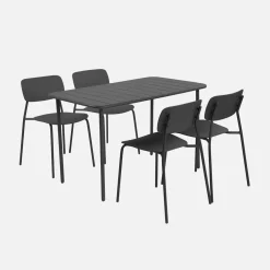 Metal garden table + 4 chairs