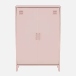 Metal sideboard cabinet with 2 storage compartments, industrial-style
