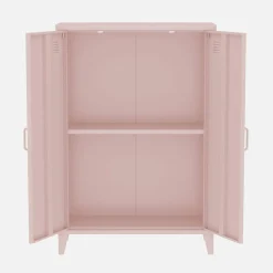 Metal sideboard cabinet with 2 storage compartments, industrial-style